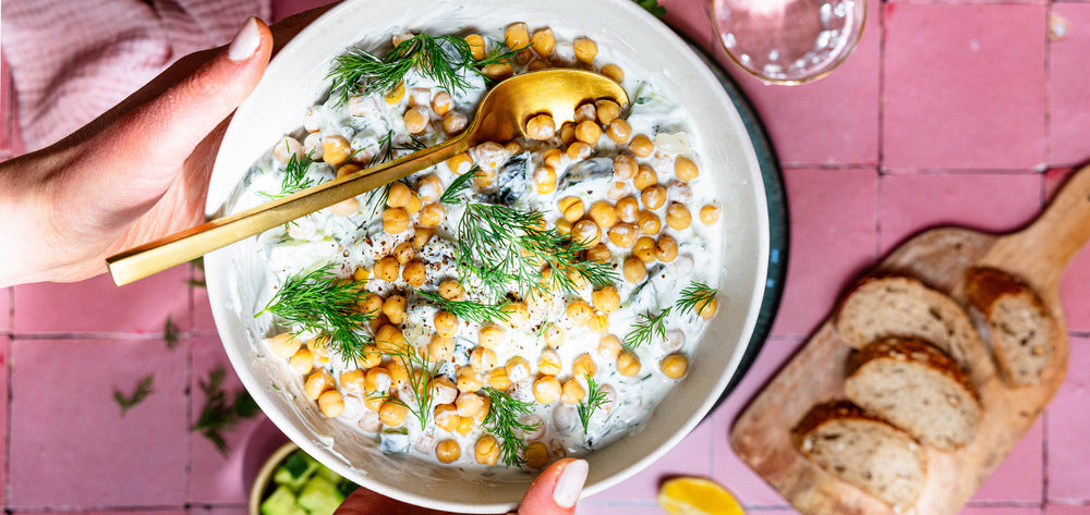 Crunchy Tzatziki Kichererbsen Salat