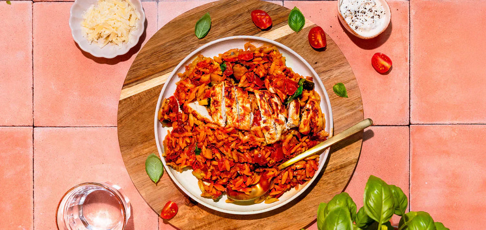 High Protein Hähnchen-Orzo-Bowl