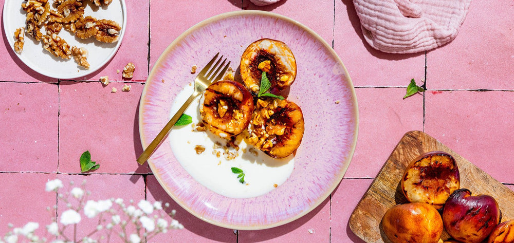 Gegrillte Pfirsiche mit Protein-Dip - SHEKO Schweiz