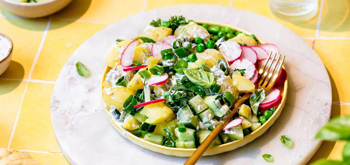 Low-Carb Kartoffelsalat mit Joghurt-Dill-Dressing - SHEKO Schweiz