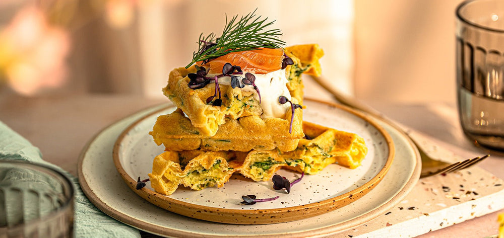 Spinatwaffeln mit Lachs - SHEKO Schweiz