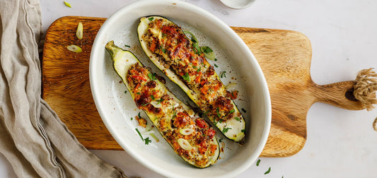 Vegetarisch gefüllte Zucchini mit Quinoa - SHEKO Schweiz