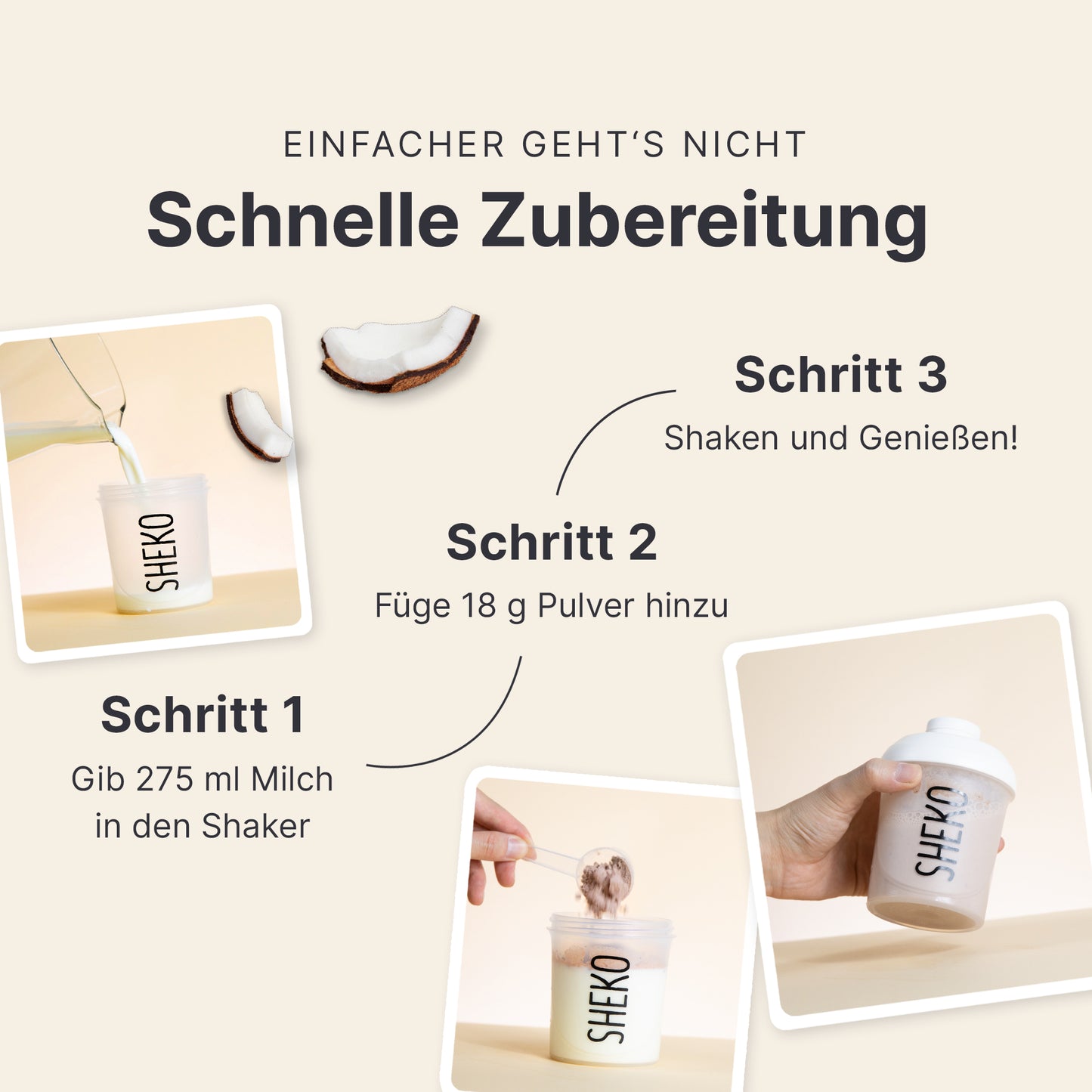 Shakemahlzeit Kokos