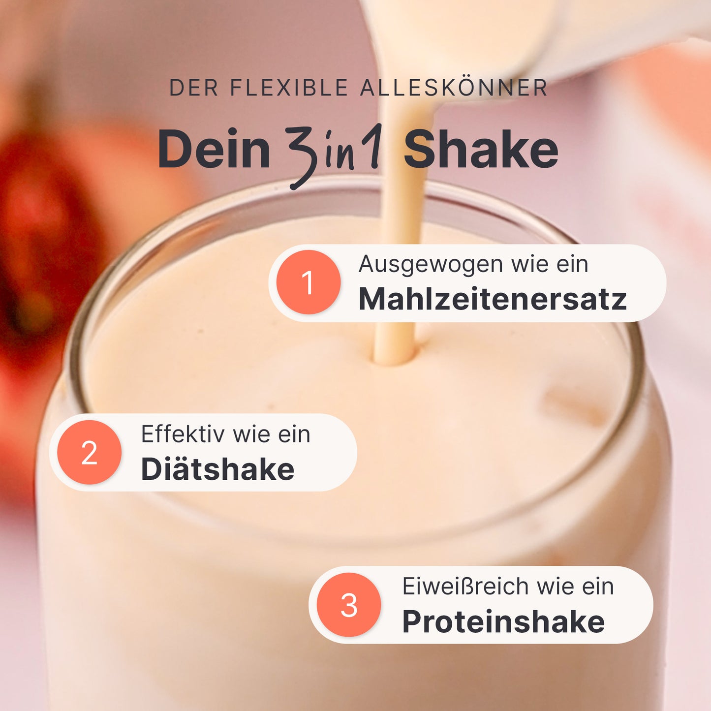 Shakemahlzeit Pfirsich
