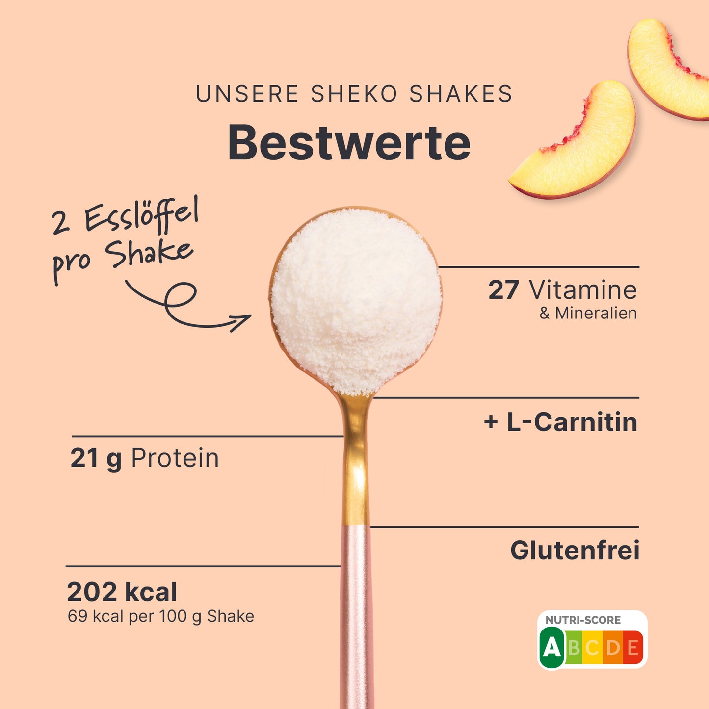 Shakemahlzeit Pfirsich