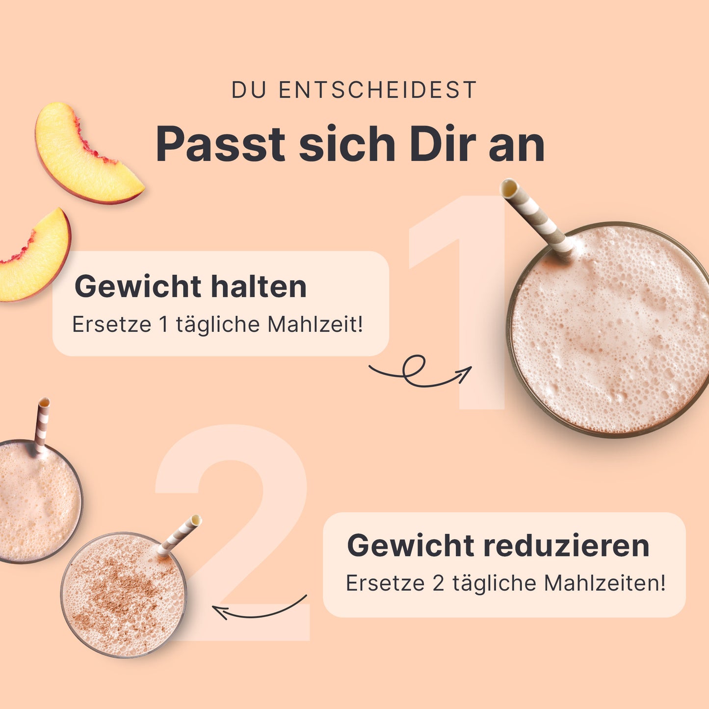 Shakemahlzeit Pfirsich