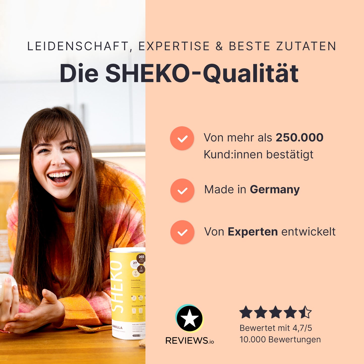 Shakemahlzeit Pfirsich