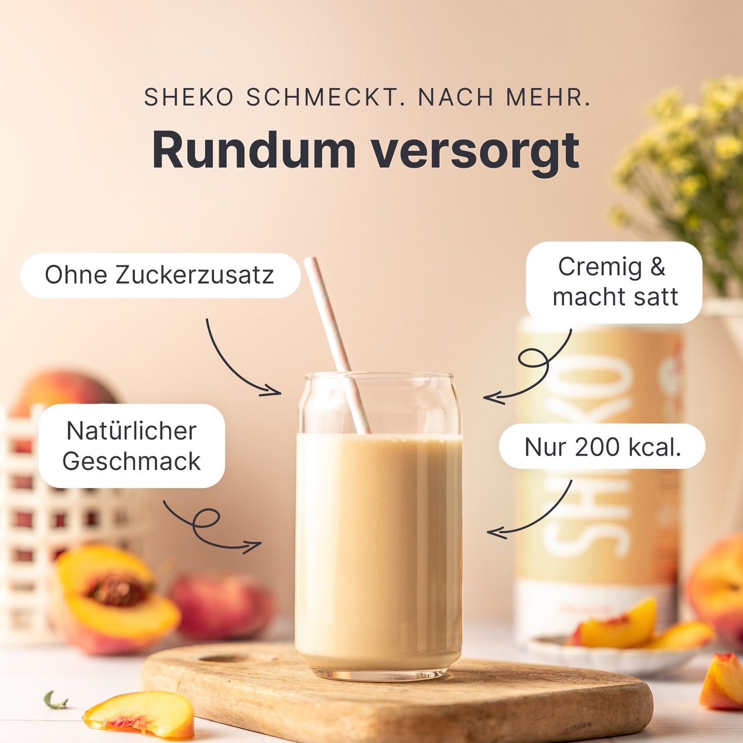 Shakemahlzeit Pfirsich